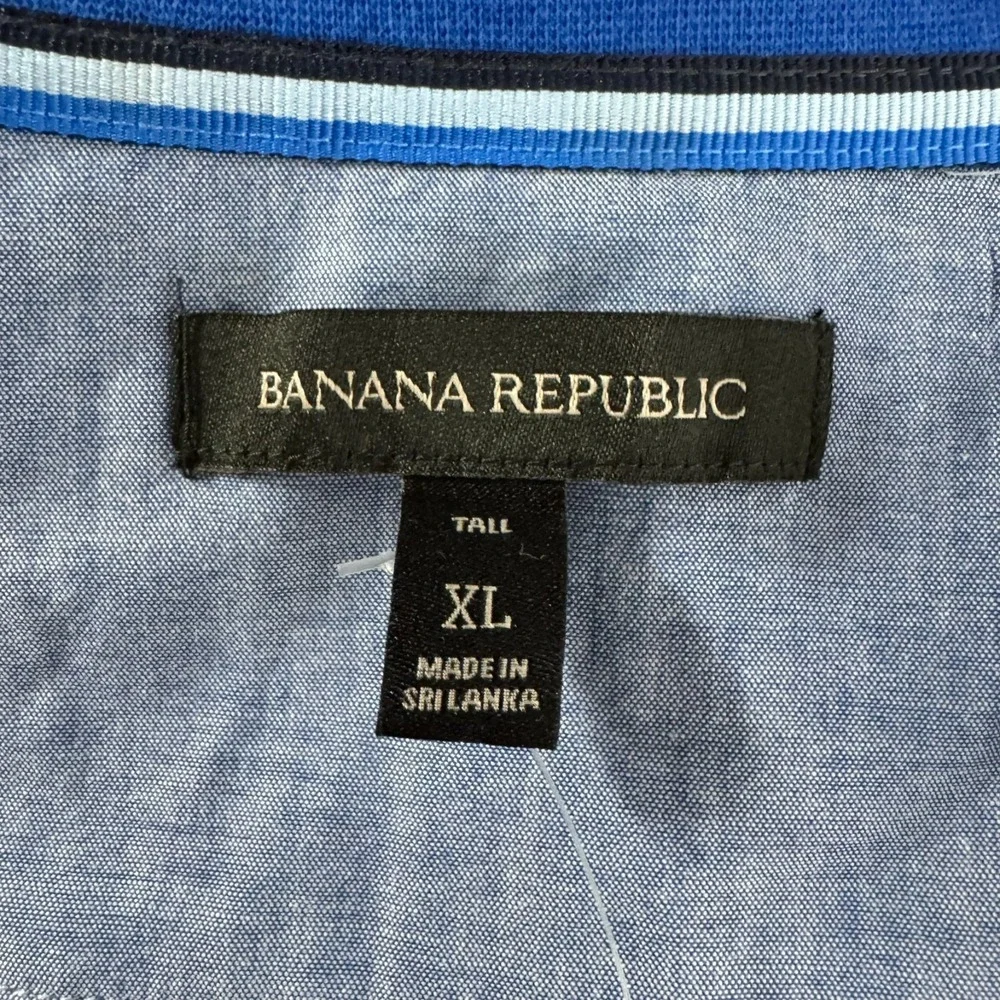 Banana Republic 1/2 Zip Pullover Mens XL Tall Blue Cotton Blend NWT‎ TP-3629